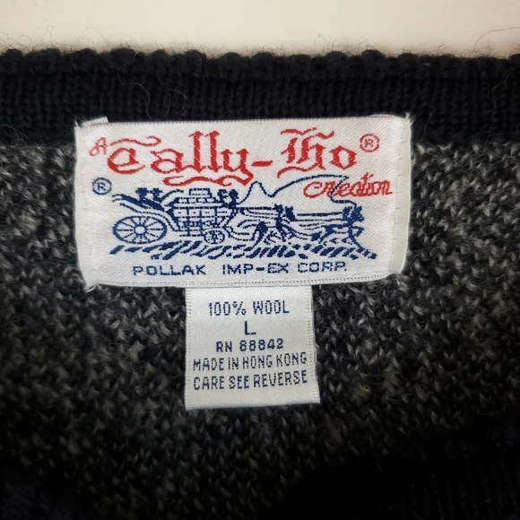 Tally Ho 100% Wool Button Front Sweater - Picture 3 of 9